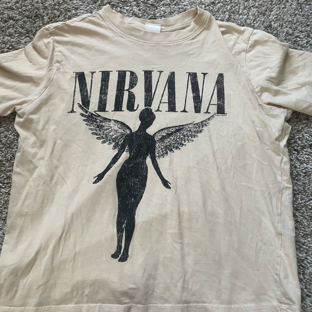 Nirvana Graphic Tee in Beige